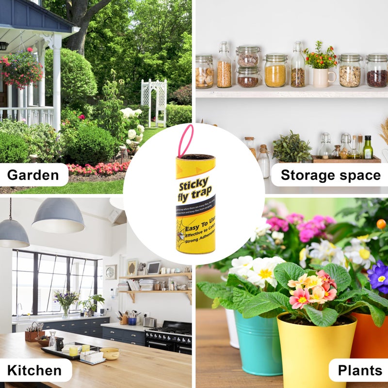 Stingmon 40 Rolls Fruit Fly Traps for Indoors, Fly Trap, Fly Trap Indoor for Home, Fly Traps Outdoor, Sticky Fly Strips, Fly Glue Paper Tape Catcher Ribbon for Gnat Fungus Fruit Flies - Image 5